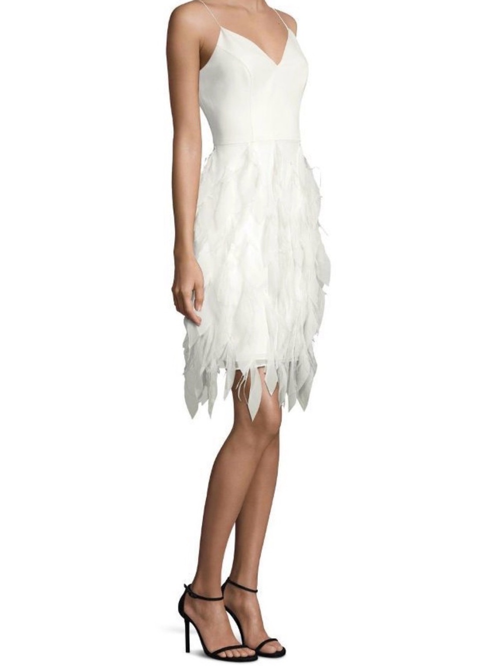 Aidan Mattox White Feather Dress